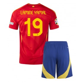Spain Lamine Yamal #19 Replica Home Minikit Euro 2024 Short Sleeve (+ pants)